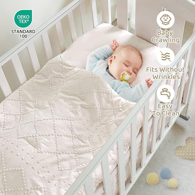 Wowelife Crib Bedding Set for Girls, 3 Pieces Baby Crib Bedding Set Newborn - Image 5