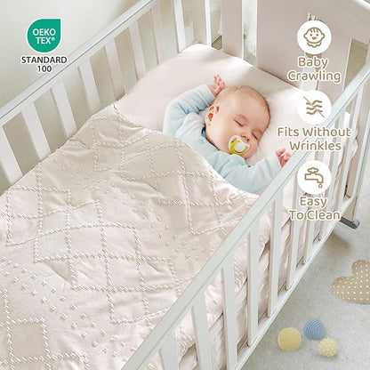 Wowelife Crib Bedding Set for Girls, 3 Pieces Baby Crib Bedding Set Newborn - Image 5