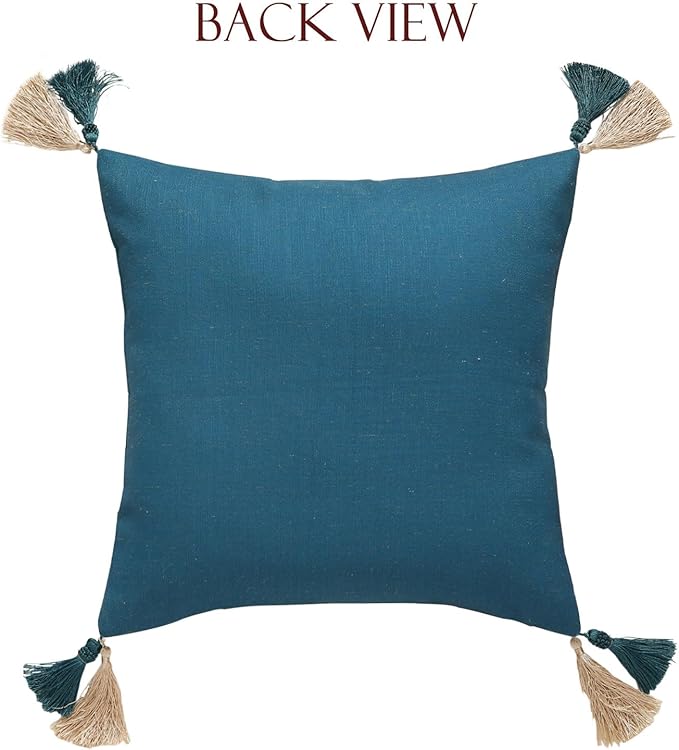 patdrea Designer Square Throw Pillow Covers Set of 2, French Floral Blue - Image 9