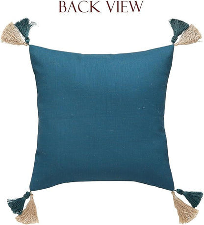 patdrea Designer Square Throw Pillow Covers Set of 2, French Floral Blue - Image 9