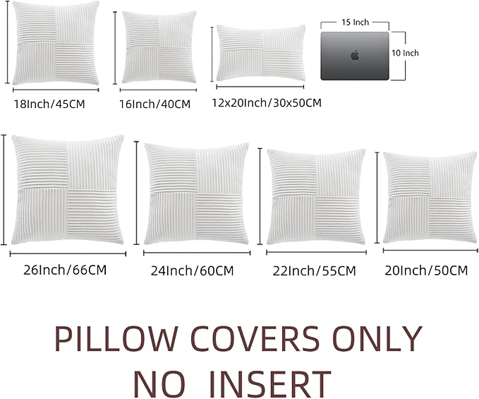 Fancy Homi 2 Packs White Lumbar Decorative Throw Pillow Covers 12x20 Inch - Image 7