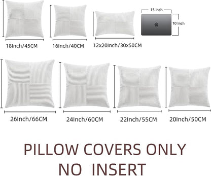 Fancy Homi 2 Packs Pure White Decorative Throw Pillow Covers 22x22 Inch - Image 7