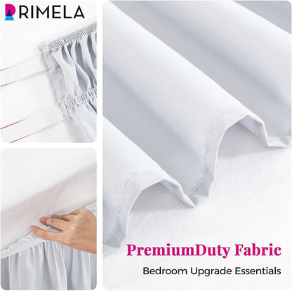 RIMELA Ice Grey Bed Skirt Queen Size 18 Inch Drop, Elastic Bed Skirting - Image 8