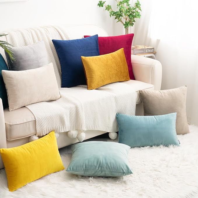 HWY 50 Dark Gold Velvet Throw Pillow Covers 18x18 Inch - Image 5