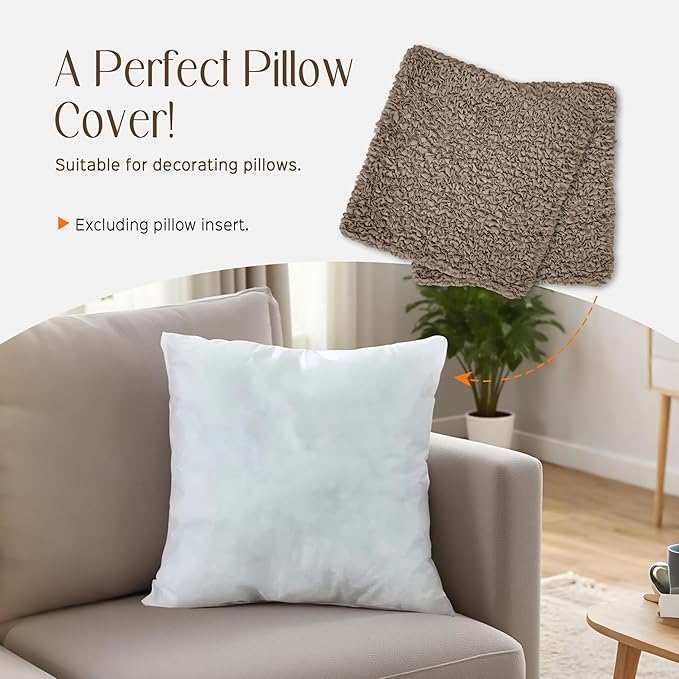 Throw Pillow Covers 18x18 Inch Solid Stretch Fabric Flexible Size Decorative - Image 7
