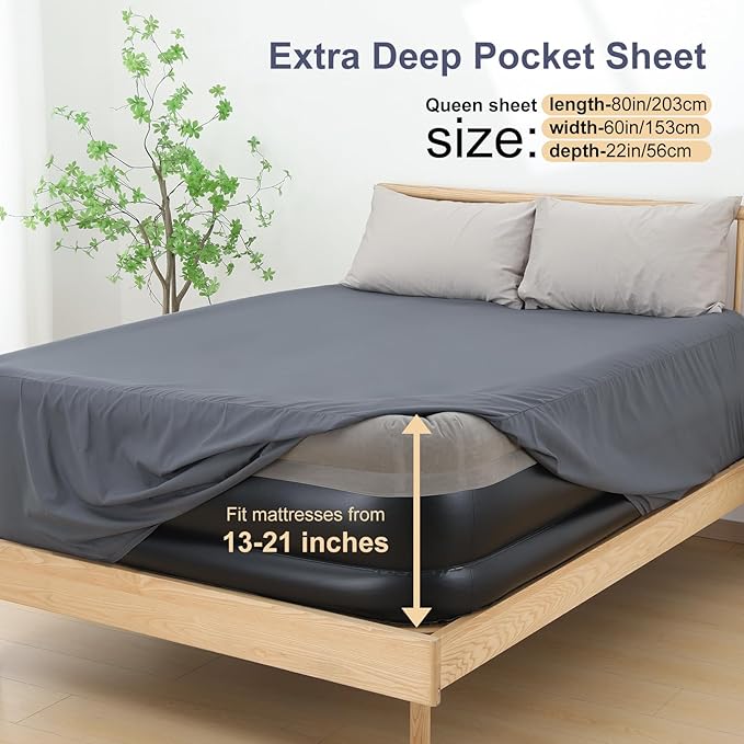 Lewondr Extra Deep Pocket Queen Sheet - Image 3