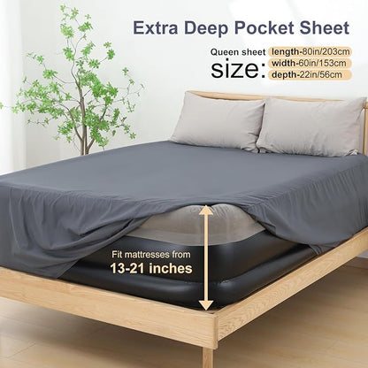 Lewondr Extra Deep Pocket Queen Sheet - Image 3