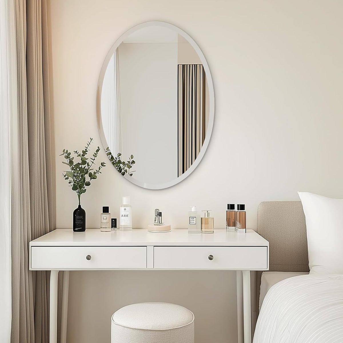 ushower bathroom mirror for over sink, 20x28 inch, front angle view