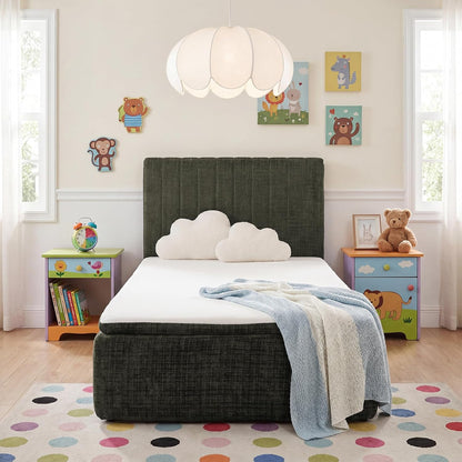 twin compression bed boneless bed frame with mattress, main product view