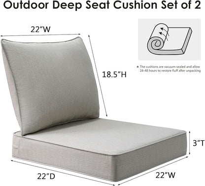 Sunbrella Outdoor Chair Cushions Set, Water-Repellent, Fade Resistant, Deep - Image 6