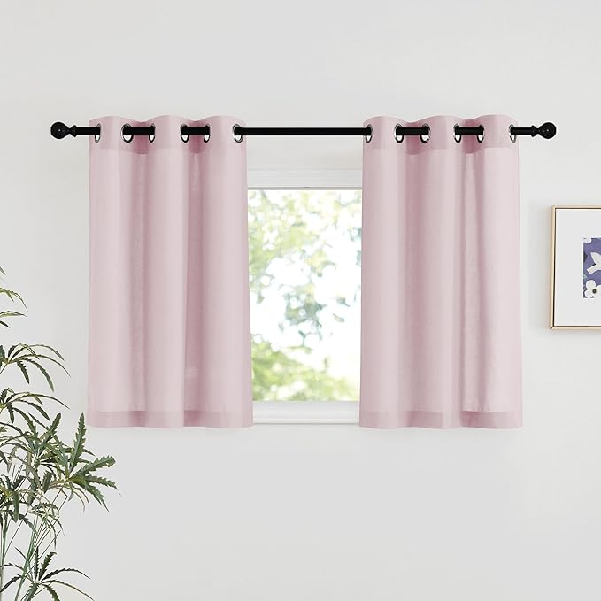 NICETOWN Blush Pink Linen Curtains by NICETOWN