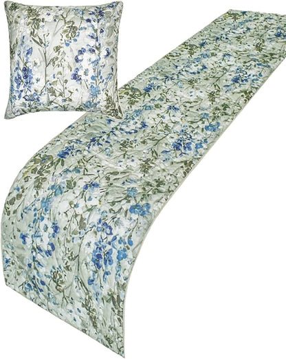 The HomeCentric King/Queen/Twin Blue Decorative Bed Runner King 90"x18" Bed - Image 2