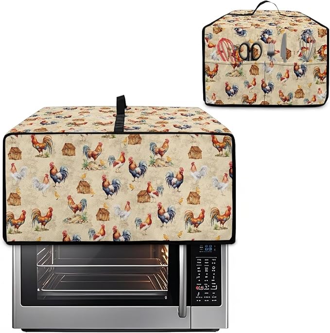 Rooster Chicken Chick Print Waterproof Toaster Oven Cover Heavy Duty Microwave - Image 2