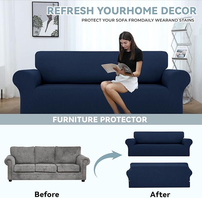 LURKA Stretch Sofa Slipcovers 1 Piece Couch Covers - Image 3