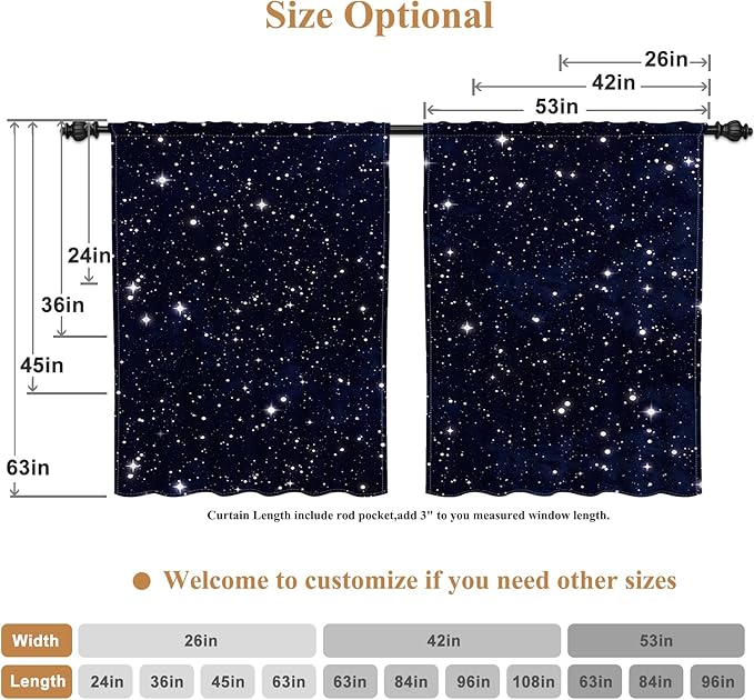 Renaiss 26 x 36 Inch Galaxy Linen Window Tier Curtains - Image 6