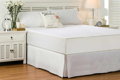 Queen Size Bed Skirt 600 TC Egyptian Cotton 18 Inch Drop Easy Fit by WHITECOTTONWORLD