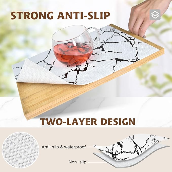 2-Layer Drawer and Shelf Liner for Kitchen Cabinet: 17.3in X 20Ft Non Slip - Image 2