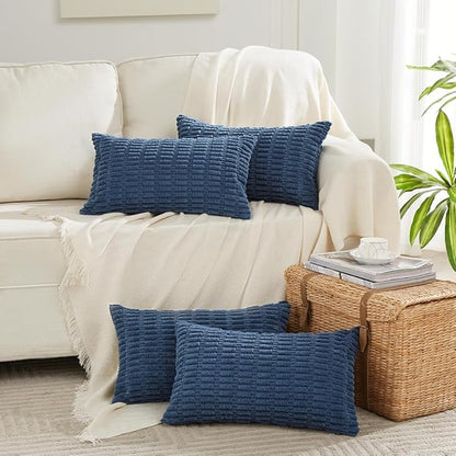 Fancy Homi 4 Packs Dusty Blue Decorative Throw Pillow Covers 14x24 Inch - Image 6