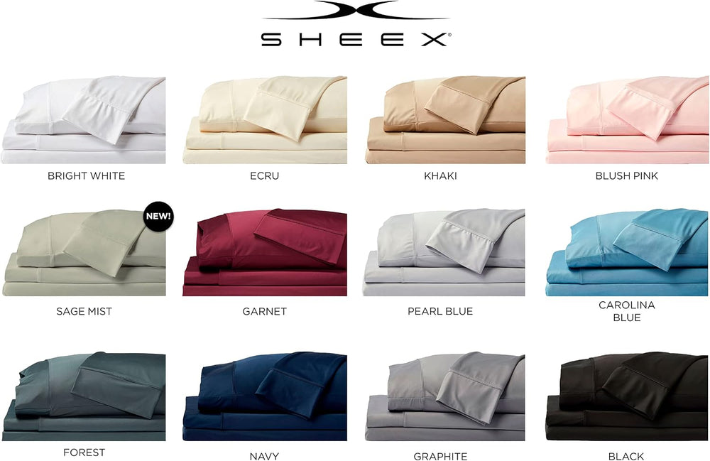 SHEEX Original Performance Cooling Sheets, Split King Bright White