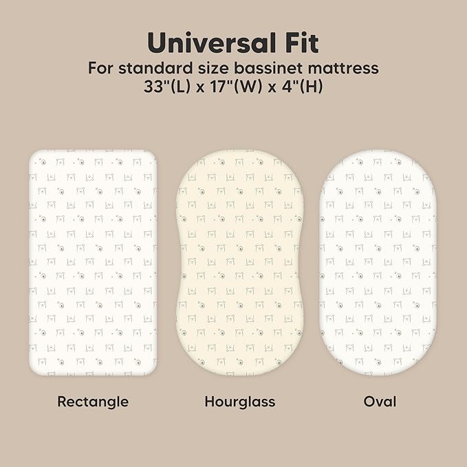 2-Pack Organic Bassinet Sheets for Girls, Boys - Image 3