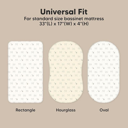 2-Pack Organic Bassinet Sheets for Girls, Boys - Image 3