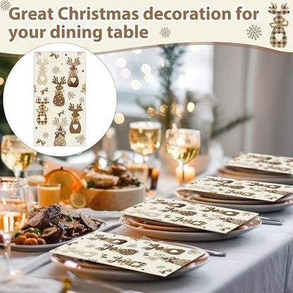 Peryiter 100 Pack Rustic Neutral Christmas Reindeer Paper Napkins Disposable 3 - Image 3