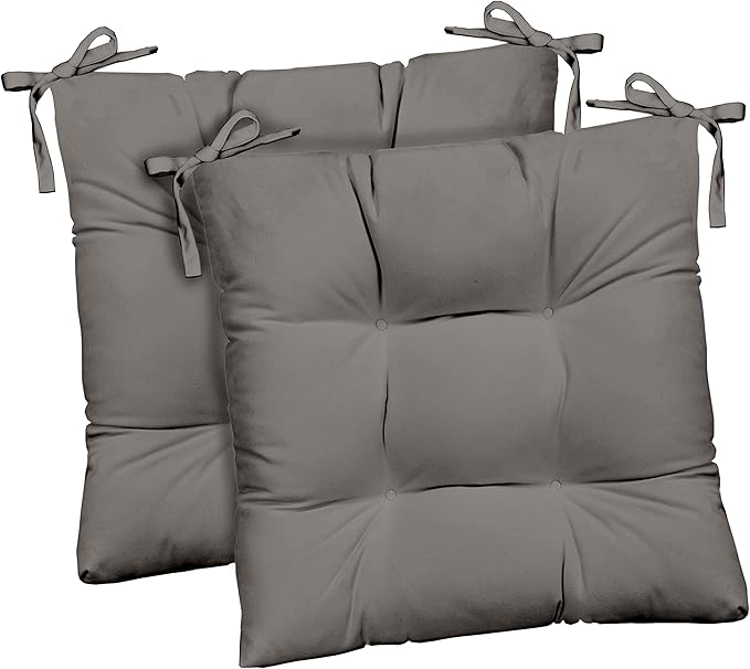 RSH DECOR: Outdoor Tufted Seat Cushions Set of 2 | 17" x 17" | All-Weather Spun by RSHDECOR