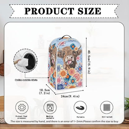 Talayituse Boho Mandala Highland Cattle Print Blender Dust Cover - Image 6