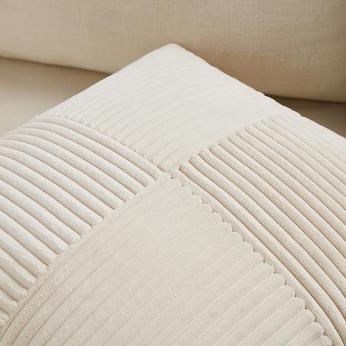 Fancy Homi 2 Packs Cream Lumbar Decorative Throw Pillow Covers 16x32 Inch - Image 4