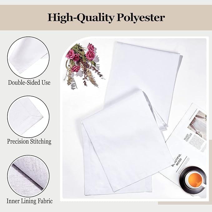 Mebakuk Linen Farmhouse Table Runner Large Burlap Style Soft and Waterproof - Image 3