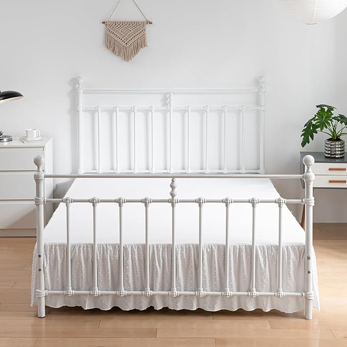 Tufted Dot Bed Skirt Twin Size, Ruffled Bed Skirt by TSUTOMI