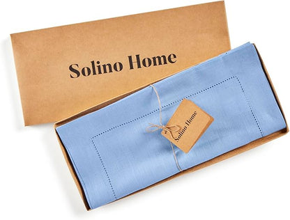 Solino Home Linen Cornflower Blue Table Runner 90 Inches Long - Image 5