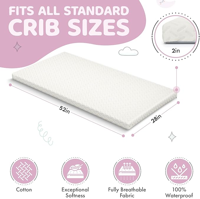 2” Crib Mattress Topper Memory Foam - Image 7