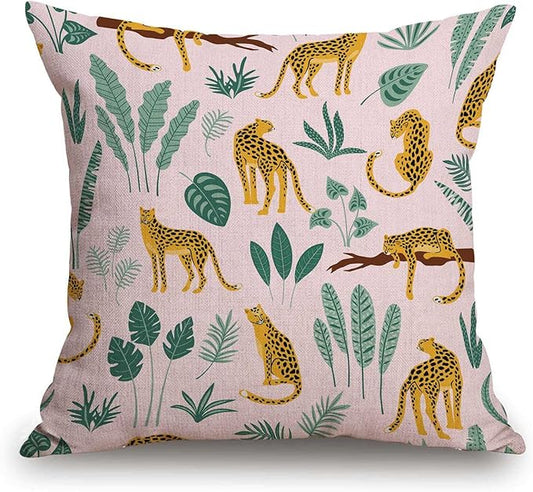 TSSOHU Vintage Cheetah Throw Pillow Cover Patio Furniture Leopard Decorative by TSSOHU
