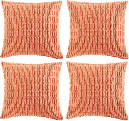 Fancy Homi 4 Packs Boho Coral Decorative Throw Pillow Covers 22x22 Inch by Fancy+Homi