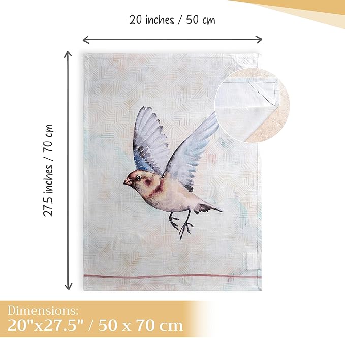 Maison d' Hermine Kitchen Towels Set of 3 100% Cotton 27.50" x 20" Reusable - Image 4