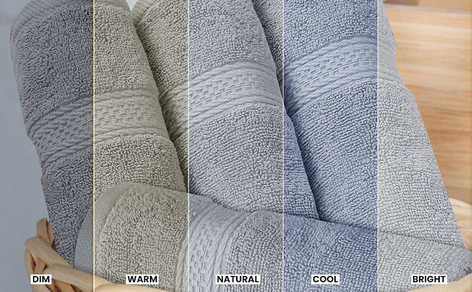 Utopia Towels 8 Piece Majestic Plush Luxury Towel Set, Cotton, Cool Grey