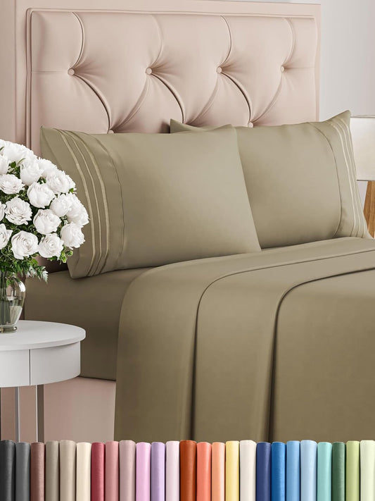 Cal King Size 4 Piece Sheet Set