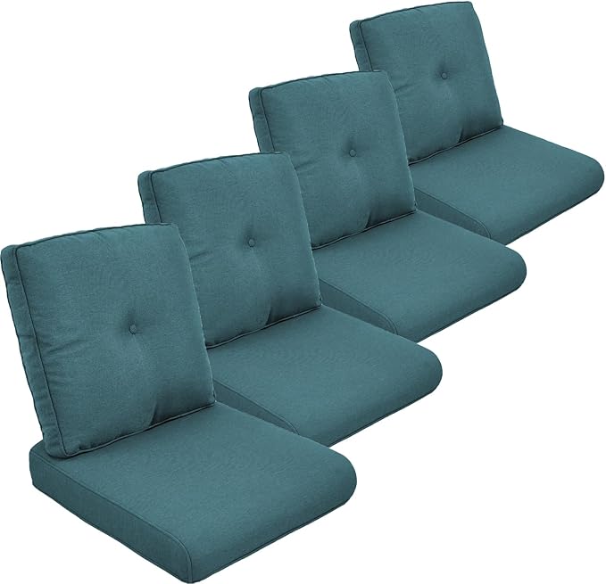 Outdoor Cushion Set of 4, Waterproof Outdoor Seat Cushions 25x22, Patio Chair by moosprr