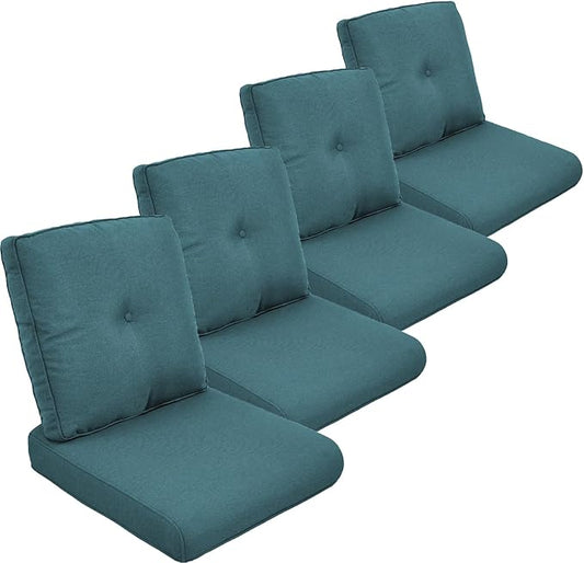 Outdoor Cushion Set of 4, Waterproof Outdoor Seat Cushions 25x22, Patio Chair by moosprr