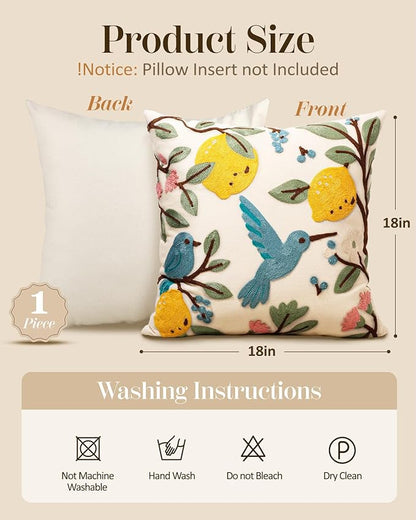 Embroidered Throw Pillow Covers 18x18 Inch - Image 4