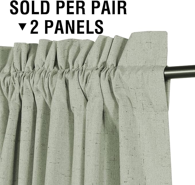H.VERSAILTEX Linen Look 100% Blackout Curtains 84 Inches Long - Image 2