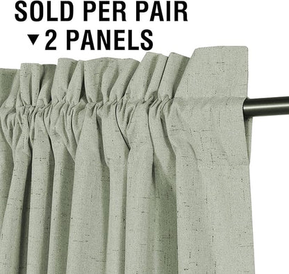 H.VERSAILTEX Linen Look 100% Blackout Curtains 84 Inches Long - Image 2
