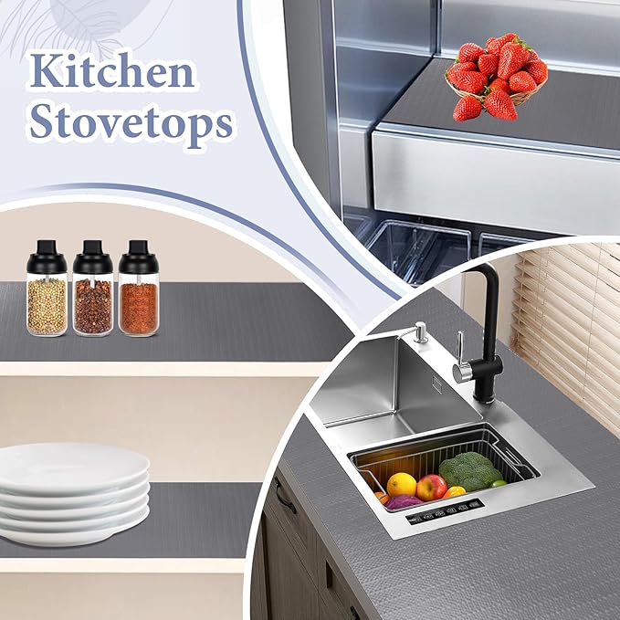 Drawer and Shelf Liner for Kitchen Cabinet: 17 in X 30 Ft Non Slip Waterproof - Image 6