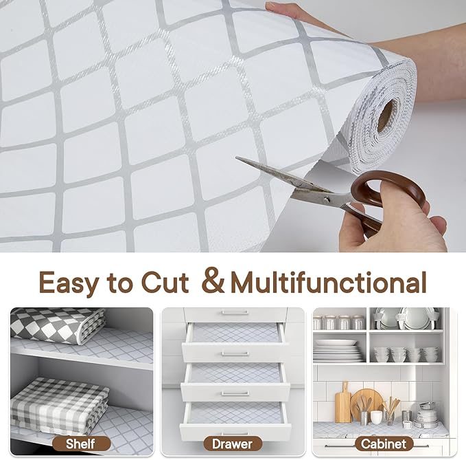 Shelf and Drawer Liner for Kitchen Cabinets Non-Adhesive, Strong Grip Non-Slip - Image 5