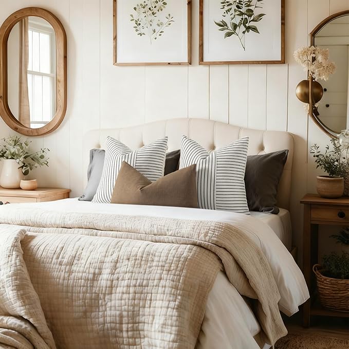 YCOLL Farmhouse Pillow Covers 12x20, Modern Accent Lumbar Throw Pillow Covers - Image 5