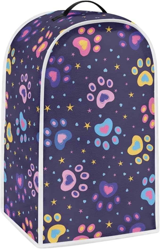 Colorful Paw Print Blender Dust Cover by Annejudy