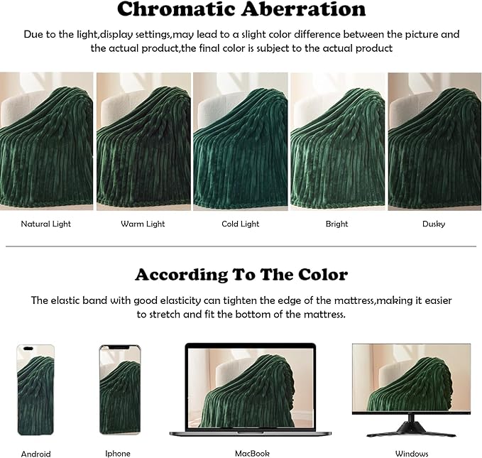 NEWCOSPLAY Super Soft King Blanket Dark Green Premium Silky Flannel Fleece 3D - Image 6
