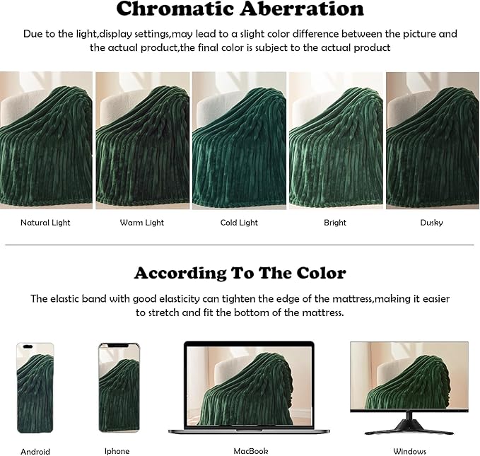 NEWCOSPLAY Super Soft Twin Blanket Dark Green Premium Silky Flannel Fleece 3D - Image 6