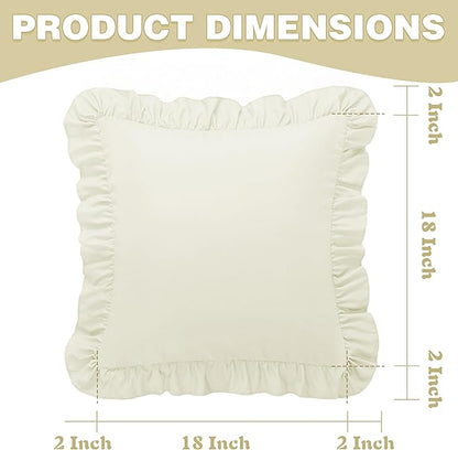 KKJIAF Ruffle Pillow Cases 18x18 Inches, Microfiber Wrinkle Resistant Pillow - Image 3